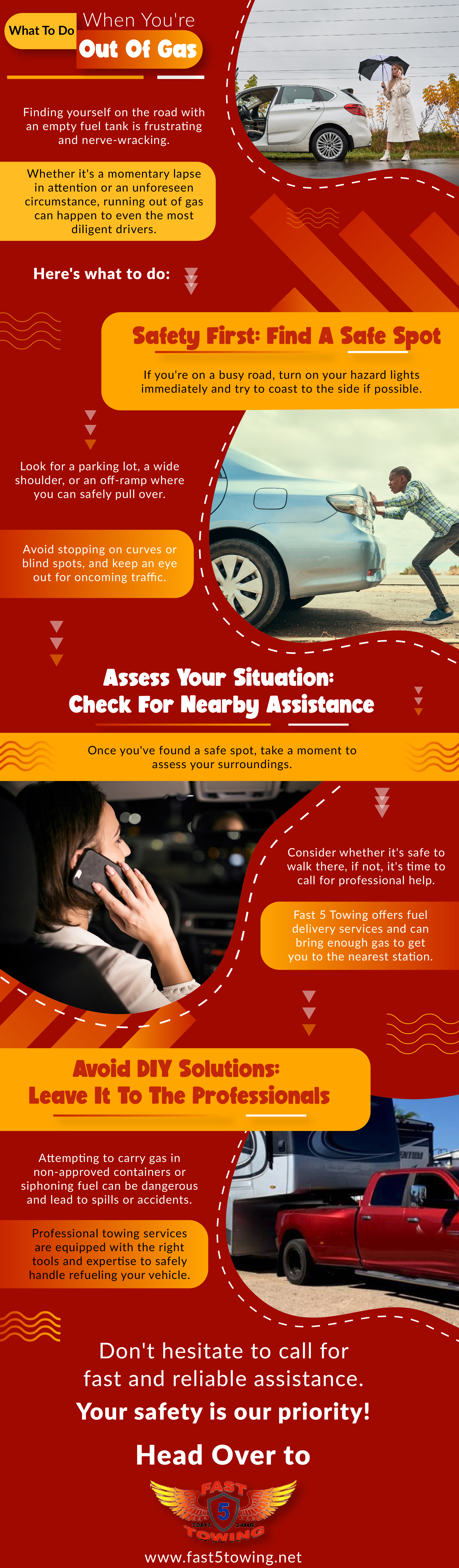 What to do When you run out of Gas - Infograph